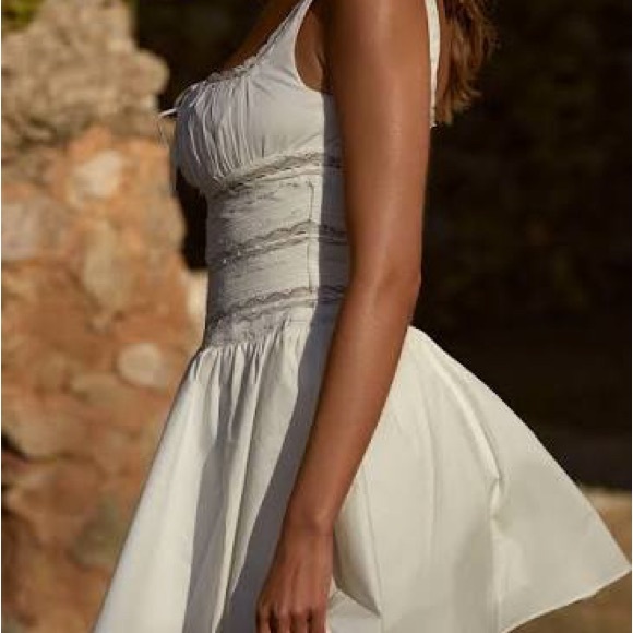 House of CB White Lace-Trim Mini Dress Tiffani mini dress xs - Picture 8 of 13